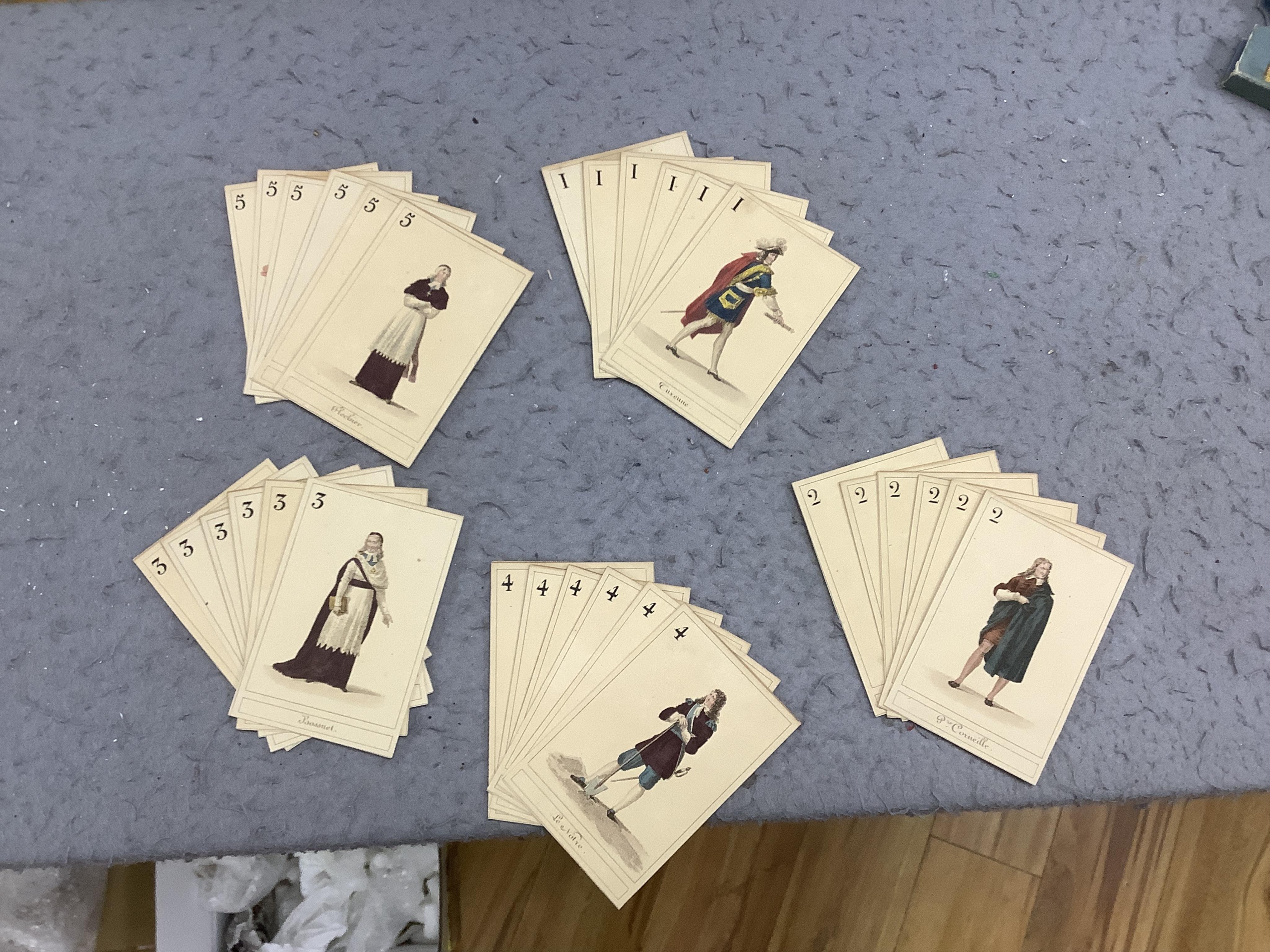 Jeu de Bataille, a set of French playing cards. Condition - poor to fair